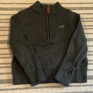 Vineyard Vines quarter zip grey sweater